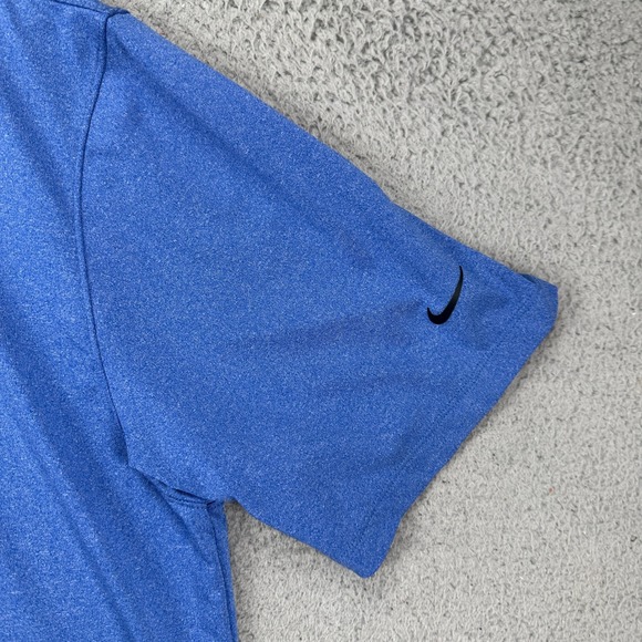 Nike Shirt Golf Polo Mens Large Blue Rugby Short Sleeve Performance Tech Stretch - Picture 7 of 10